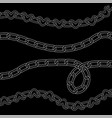 set of different chains 90s 00s heart chain link vector image vector image