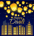 lettering congratulation happy divali with paper vector image vector image