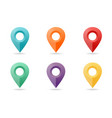 map pin flat design style icon set vector image