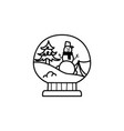 christmas line icon from the camping vector image
