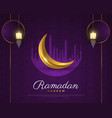 ramadan kareem background with gold crescent moon vector image vector image