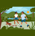 romantic couple walking together happy people vector image vector image