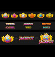 creations slot machine and game icons vector image vector image
