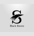 letter s crow logo designs black raven in initial vector image