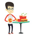 man suffering from heartburn vector image