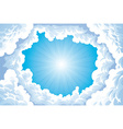 sun in the sky with clouds vector image vector image