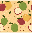 abstract seamless patterns with apples vector image vector image