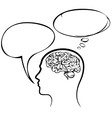 man icon with speech bubble sketch cartoon vector image