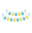 happy hanukkah garland ribbon vector image