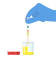 doctor uses a urine test strip vector image vector image