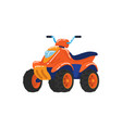 orange atv four-wheeled transport classic vector image vector image