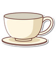 sticker design with empty tea cup isolated vector image vector image