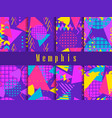 memphis seamless pattern geometric elements vector image
