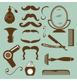 set of vintage barber shop and hairdresser vector image