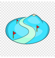 ski slope snow mountain icon cartoon style vector image vector image