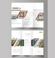 tri-fold brochure business templates on both sides vector image vector image