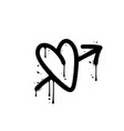 urban graffiti - sprayed heart pierced by an arrow vector image vector image