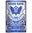 vintage vodka label for packing layered vector image vector image