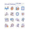 annual checkup rgb color icons set vector image