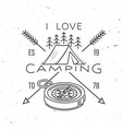 i love camping quote vector image