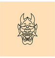 japanese demon oni mask logo design vector image vector image