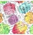 spring garden doodlesseamless patternwatercolor vector image vector image