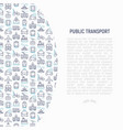 public transport concept with thin line icons vector image vector image