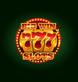 casino golden slots machine with 777 vector image