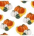 cute seamless autumn pumpkin pattern vector image vector image
