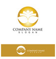 golden lotus flower logo design template of lotus vector image
