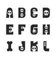 halloween font typography alphabet with skull vector image vector image