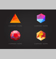 trendy crystal triangulated gem logo elements vector image