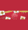 christmas composition with gifts and garlands vector image