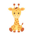 cute giraffe in cartoon style baby animal vector image