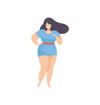 happy beautiful plus size woman body positive vector image