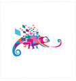abstract chameleon tech logo icon colorful design vector image
