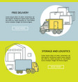 delivery and storage horizontal banner templates vector image