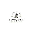 letter b beauty bouquet vintage floral flower logo vector image vector image