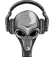 monochromatic of alien head vector image