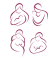 mother and child set of woman baby icons vector image