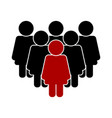 group of women with leader vector image