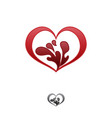 love wave logo design heart water splash logo vector image vector image