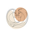 astrological gemini zodiac sign one line drawing vector image