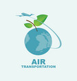 banner on air transportation with planet earth vector image