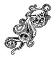 big octopus drawing black amp white vector image