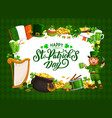 st patrick day irish holiday celtic luck symbols vector image