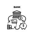 bank financial black vector image