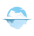 floating iceberg - flat - landscape in circle vector image vector image