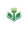 fork restaurant eco logo vector image vector image