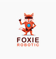 fox robot cartoon mascot logo on white background vector image